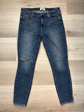 PAIGE Verdugo Ankle Jeans Size 30 Distressed Skinny Dark Wash
